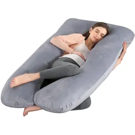 Shanna Schwangerschaftskissen U Form Seitenschläferkissen Stillkissen Fütternkissen mit Samt Bezug, Groß Lagerungskissen, Komfortkissen Erwachsene, Körperkissen fur Schlafen und Mutter