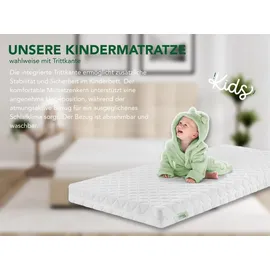 Dreamstar Babymatratze für Babybett – Kindermatratze 60x120 cm | mit Trittkante | 9 cm hoch | extra hautfreundlicher Bezug | DREAMSTAR Ergo Kids