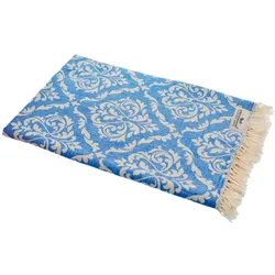 Hamamtuch BAROCK blau, Doubleface Tuch edel & hochwertig, 100% Baumwolle, 90 x 175 cm 1 St