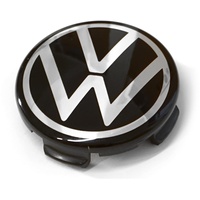 Volkswagen 2HJ601171 Nabenkappe (1 Stück) Radnabenkappe Nabenabdeckung, schwarz/Silber