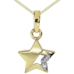 Kette mit Anhänger OSTSEE-SCHMUCK "Ostsee-Schmuck Kette mit Anhänger Stern Kette mit Anhänger Stern" Gr. 42, gold (goldfarben), Halsketten, Damen, 42cm, Gelbgold 333, L: 42cm