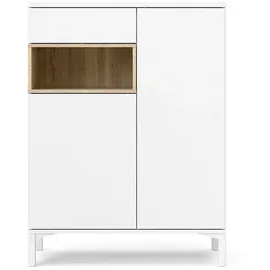 VCM Sideboard Ringe 89 x 37 cm Weiß