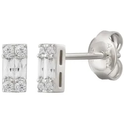 caï Ohrstecker 925/- Sterling Silber Zirkonia Zirkonia Ohrringe   Weiss Damen 