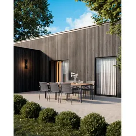 Cinas Mood Gartentisch Ø 208,5 x 74 cm Anthrazit/Teak