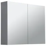 Evenes Spiegelschrank Blanda Alu-Optik, 2 Türen, 800 x 650 x 165 mm - 93 142 96