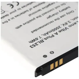 AccuCell Akku passend für Lenovo Vibe A Plus, BL253, A1000, A1010A20, A2010, A2580, A2860 Li-Ion, 3,8V, 2000mAh, 7,6Wh
