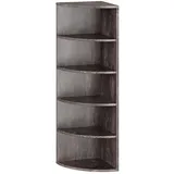 Ricoo Eckregal stehend hängend 110 x 33 x 33 Bücherregal Wand WM059-BG Holz Corner Shelf 5 Ablagefächer Wandregal Eck Regal Schweberegal Eckwandregal klein Eckbücherregal Beton-Optik