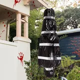 Zecnaud Halloween Deko Leiche Requisiten, Aufblasbare Leiche, Schwarz, Halloween Dekoration für Garten, Spukhaus, Party