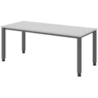 Bümö Schreibtisch Grau, Nachbildung, Rechteckig, 180x74x80 cm FSC Mix,