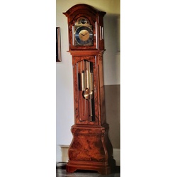 Casa Padrino Luxus Biedermeier Standuhr Dunkelbraun - Prunkvolle Massivholz Pendeluhr - Biedermeier Wohnzimmer & Hotel Möbel - Luxus Qualität - Made in Italy
