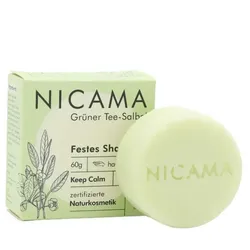 NICAMA Festes Shampoo Grüner Tee-Salbei (Keep Calm)