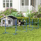 PawHut Agility Hürdenset 95x65x95 cm Blau
