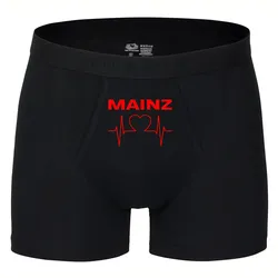 multifanshop Herren Boxer Short - Mainz - Herzschlag - Druck rot - Unterwäsche