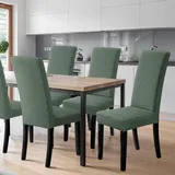 Famanu Stuhlhussen 6 Stück Stretch Stuhlhussen Modern Elastisch Abnehmbar Waschbar für Esszimmer (Grün - 6 Stück) - L