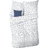 KAEPPEL Leaf Allover Floral Blau 135 x 200 cm + 80 x 80 cm
