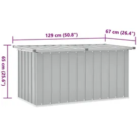 vidaXL Gartenbox Grau 129x67x65 cm