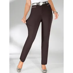 Thermohose STEHMANN, Damen, Gr. 255, Extrakurzgrößen, braun (mokka), 76% Viskose, 21% Polyamid, 3% Elasthan, unifarben, lang, Hosen Thermohose Gerade Hose