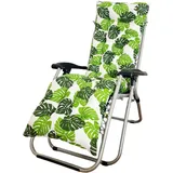 FANSU Dicke Liegenauflage, Auflagen für Gartenliegen mit Bändern Antirutsch Auflage für Sonnenliege Relax Liegenauflage für Deckchair Liegestuhl Garten Camping (Monstera-Blätter,48x170cm)
