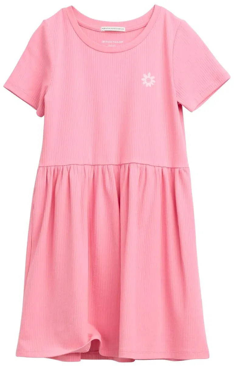 TOM TAILOR Mädchen Mini-Kleid mit Rippstruktur, rosa, Uni, Gr. 92/98