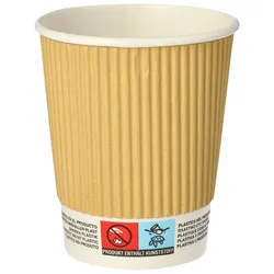 PAPSTAR pure Einweg-Kaffeebecher 8 cm 0,2 l natur