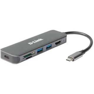 D-Link DUB-2327 6-In-1 USB-C Hub mit HDMI/Kartenleser/USB-C Ladeanschluss