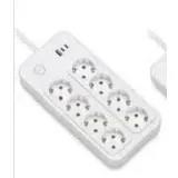 Steckdosenleiste 8-Fach, Mehrfachsteckdose mit USB-C 3m, 8-Fach Steckdose mit Kindersicherung, sichere Mehrfachsteckdose mit Schalter für Zuhause, steckerleiste mit Schalter für Büro und Küche