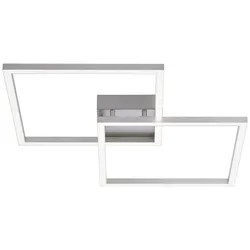 LED Deckenleuchte stahlfarben, quadratisch, Smart Home fähig, dimmbar, Fernbedienung