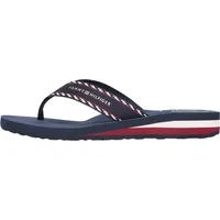 Tommy Hilfiger Damen Flip Flops Webbing Beach Sandal mit Keilabsatz, Blau (Space Blue), 36 - 36 EU