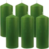 HS Candle Stumpenkerzen Ø6cm 6er Pack Hellgrün