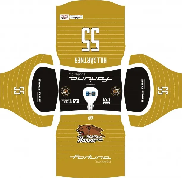 Das offizielle Bitburger Eissportverein e.V. - Eifel-Mosel Bären Fan Trikot | 54 Gold