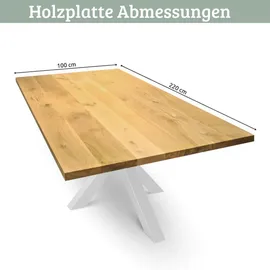 deluke Massivholzplatte Eiche ERIK 220 x 100 cm