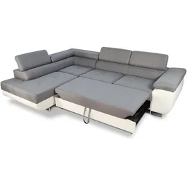 Sofnet Ecksofa Caris Schlaffunktion und einstellbare Kopfstützen, Wohnlandschaft mit Bettkasten, Couch, Sofa, (Dunkelblau (Kronos 09),