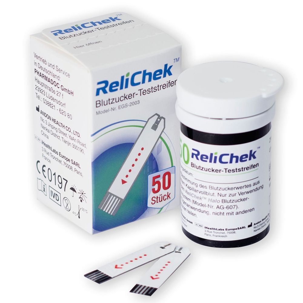 ReliChek Halo Blutzucker- Teststreifen 50 St