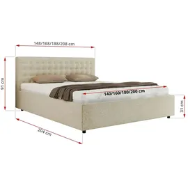 MKS Meble PAVO CLASSIC 180 x 200 cm Creme