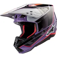 Alpinestars S-M5 Sail Motocrosshelm - Schwarz/Lila/Silber/Pink / XL
