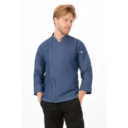 Chef Works® Kochjacke GRAMERCY LIGHT & 100% Baumwolle, Urban, Reißverschluss, Denimblue, Größe XS
