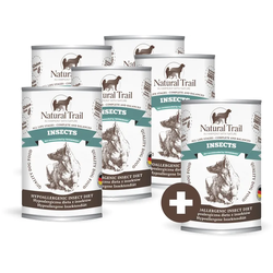 350g NATURAL TRAIL INSECTS Insekten Protein, MONOPROTEIN Hundefutter Nassfutter Dose (12 x 0,35 kg)