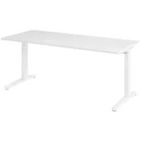 Bümö Schreibtisch Weiß, Weiß, Nachbildung, Rechteckig, 180x74x80 cm, FSC