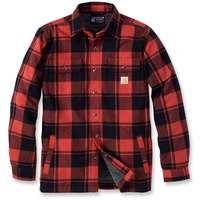 CARHARTT Flannel Sherpa, Textiljacke - Schwarz/Rot - L