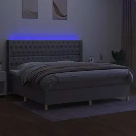 vidaXL Boxspringbett 200 x 200 cm Hellgrau