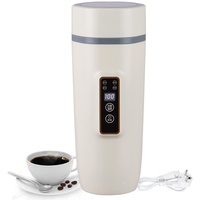 Wasserkocher Reise Wasserkocher 220V 350ml Schneller Wasserkocher Doppelschichtige Edelstahl-Thermoskanne für Milch, Kaffee und Teezubereitung (300W Weiß)