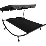 Aga Sonnenliege Doppelliege mit Dach für 2-Personen Schwarz
