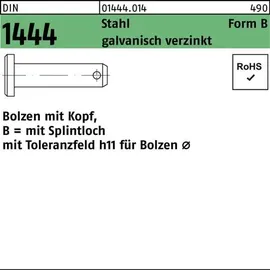 F. REYHER Nchfg. GmbH & Co. KG Bolzen DIN 1444/ISO 2341 Kopf/Splintloch B 16x55/49 Stahl galv.verz. 1St.
