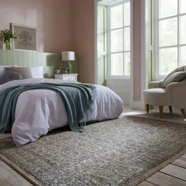Flair Rugs "Zetta Vintage, beige Grün, B:200cm H:7mm L:300cm, Kunstfaser, Teppiche, Teppich, mit recyceltem Material