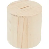 Rico Design Holz-Spardose, rund, ca. 10x10 cm