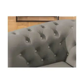 S-Style Chesterfield Sessel Cleo Blink Samt 104 x 72 x 0 cm Grau