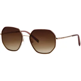 Marc O'Polo Sonnenbrille MARC O'POLO "Modell 508003", Damen, gold, weinrot, leicht glänzend, metallic, Sonnenbrillen Sonnenbrille, Form Hexagon, Logoschriftzug auf Bügel, Kombifassung