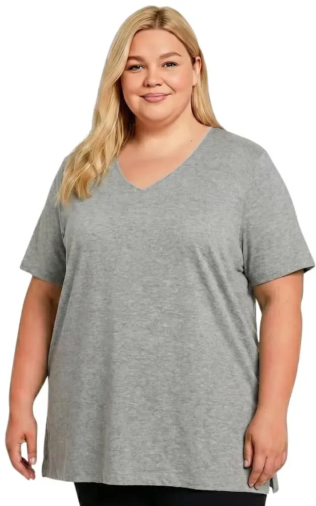 Bigdale - Damen Plus Size Premium T-Shirt - Heather Grey / 54/56 (5XL)