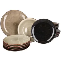 Mambocat Teller Set 18-tlg. grau mit Strudel-Dekor