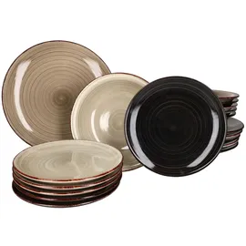 Mambocat Teller Set 18-tlg. grau mit Strudel-Dekor